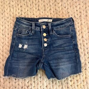 Altar’d State Women's Blue Denim High Rise Shorts